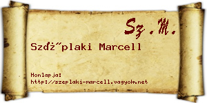 Széplaki Marcell névjegykártya